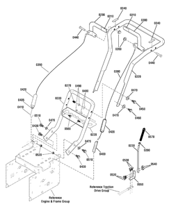 Handles And Controls Group Diagram and Parts List for 1695695-CC61800 2009 Briggs and Stratton Snow Blower